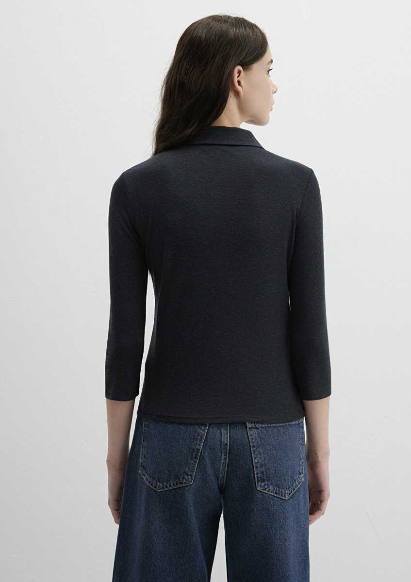Mavi Polo Yaka Antrasit Kadın Sweat 1613647-80022 - 5