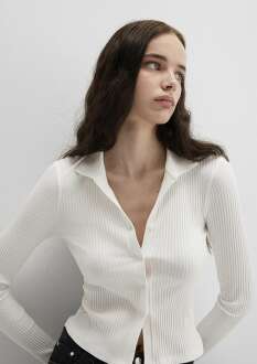 Mavi Polo Yaka Ekru Kadın Sweat 1613594-70057 