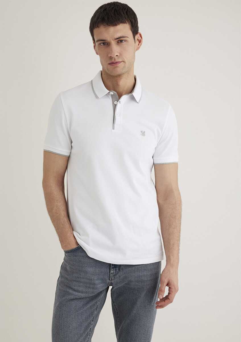 Mavi Beyaz Erkek Polo Tişört 062373-27879 - 2