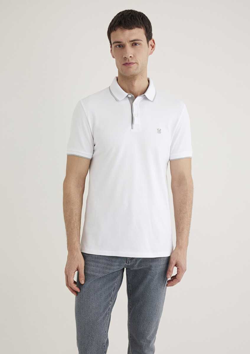Mavi Beyaz Erkek Polo Tişört 062373-27879 - 3