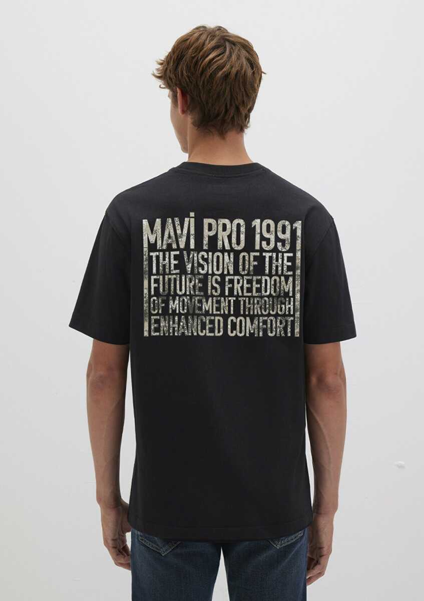 Mavi Pro Baskılı Siyah Erkek Tişört 0613078-900 - 5