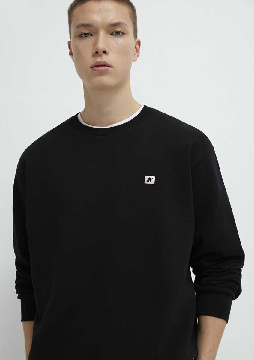 Mavi Pro Bisiklet Yaka Siyah Loose Fit Erkek Sweat 0S10513-900 - 2