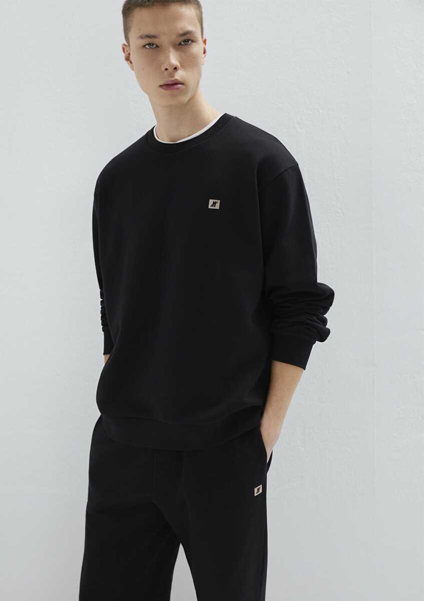 Mavi Pro Bisiklet Yaka Siyah Loose Fit Erkek Sweat 0S10513-900 - 3