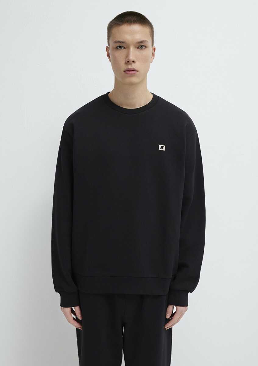 Mavi Pro Bisiklet Yaka Siyah Loose Fit Erkek Sweat 0S10513-900 - 4
