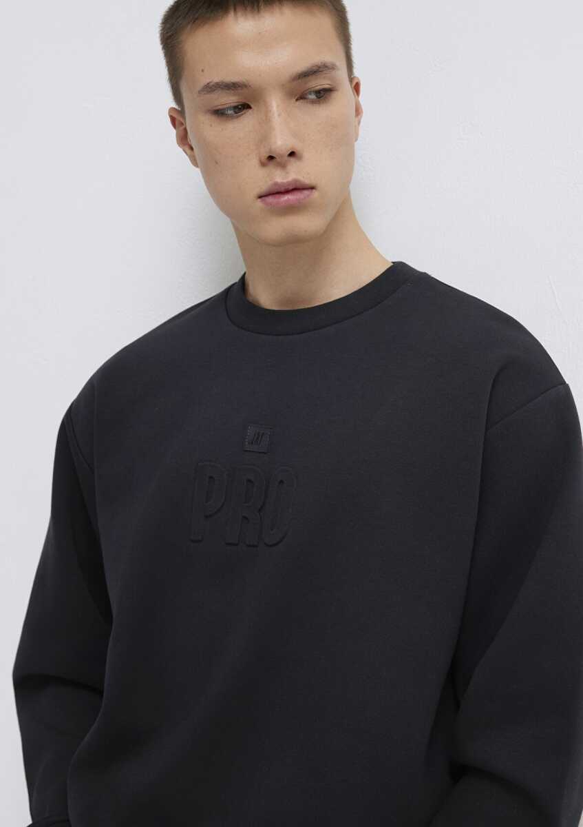 Mavi Pro Siyah Loose Fit Erkek Sweatshirt 0S10596-900 - 1