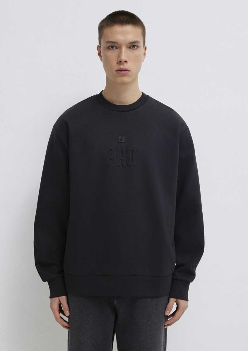 Mavi Pro Siyah Loose Fit Erkek Sweatshirt 0S10596-900 - 4