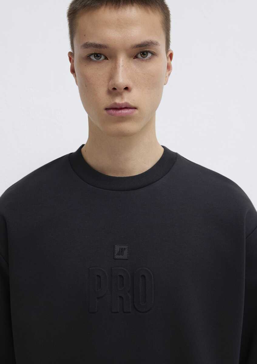 Mavi Pro Siyah Loose Fit Erkek Sweatshirt 0S10596-900 - 7