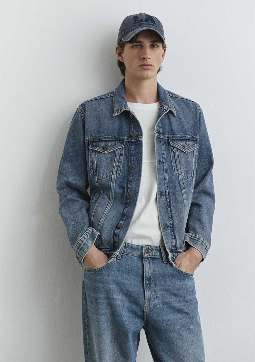 Mavi Ray Classic Denim Vintage İndigo Mavisi Erkek Jean Ceket 0110273-89412