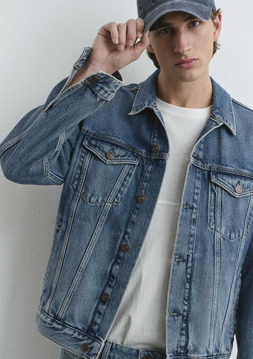 Mavi Ray Classic Denim Vintage İndigo Mavisi Erkek Jean Ceket 0110273-89412 (1)