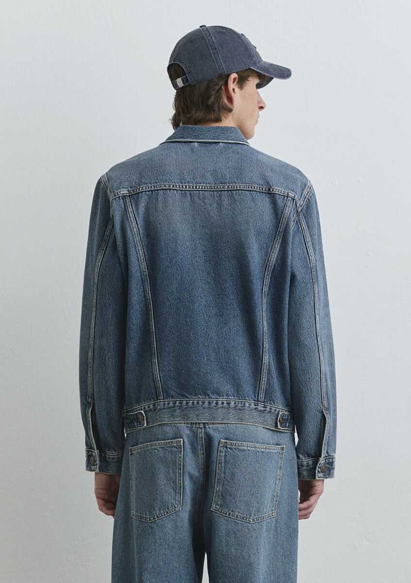 Mavi Ray Classic Denim Vintage İndigo Mavisi Erkek Jean Ceket 0110273-89412 - 5