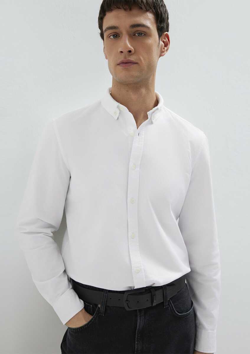 Mavi Regular Fit Beyaz Erkek Gömlek 0211199-620 - Mavi (1)