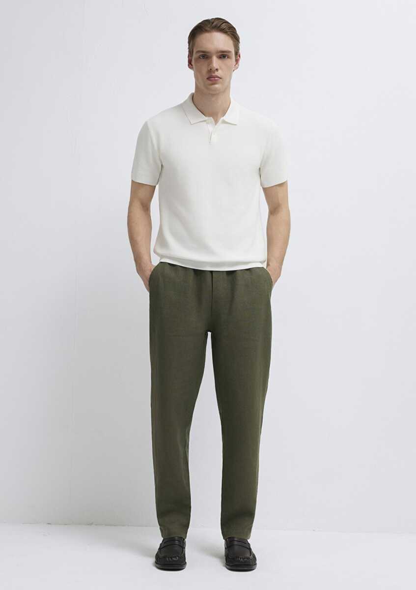 Mavi Regular Fit Yeşil Erkek Keten Pantolon 0010577-71581