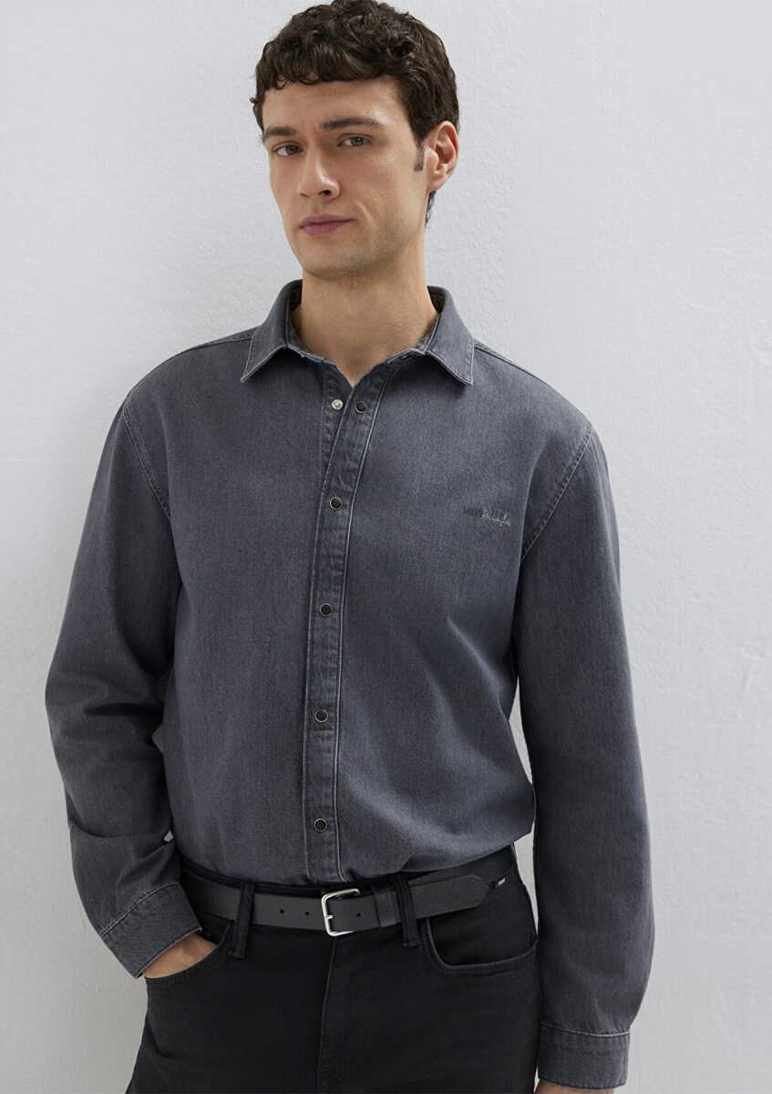 Mavi Roy Gri Erkek Jean Gömlek 0210496-A2097 (1)
