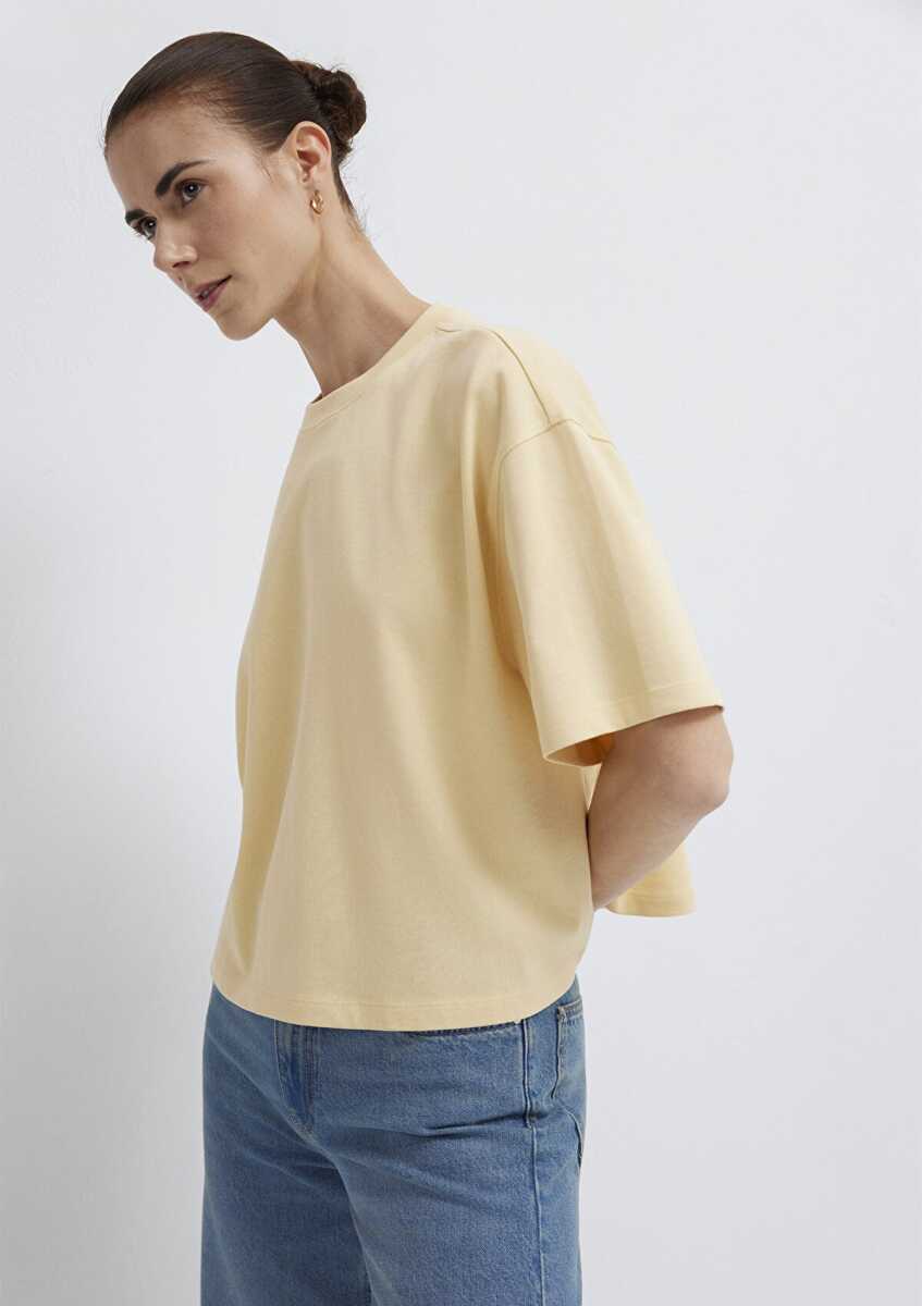 Mavi Sarı Basic Oversize Kadın Tişört 1614179-70027