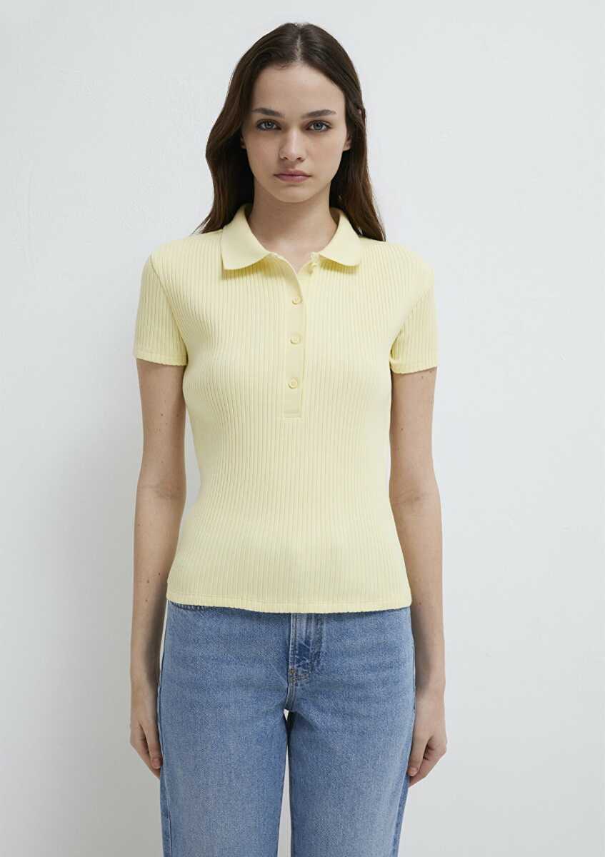 Mavi Sarı Polo Kadın Tişört 1613120-71305 - 3