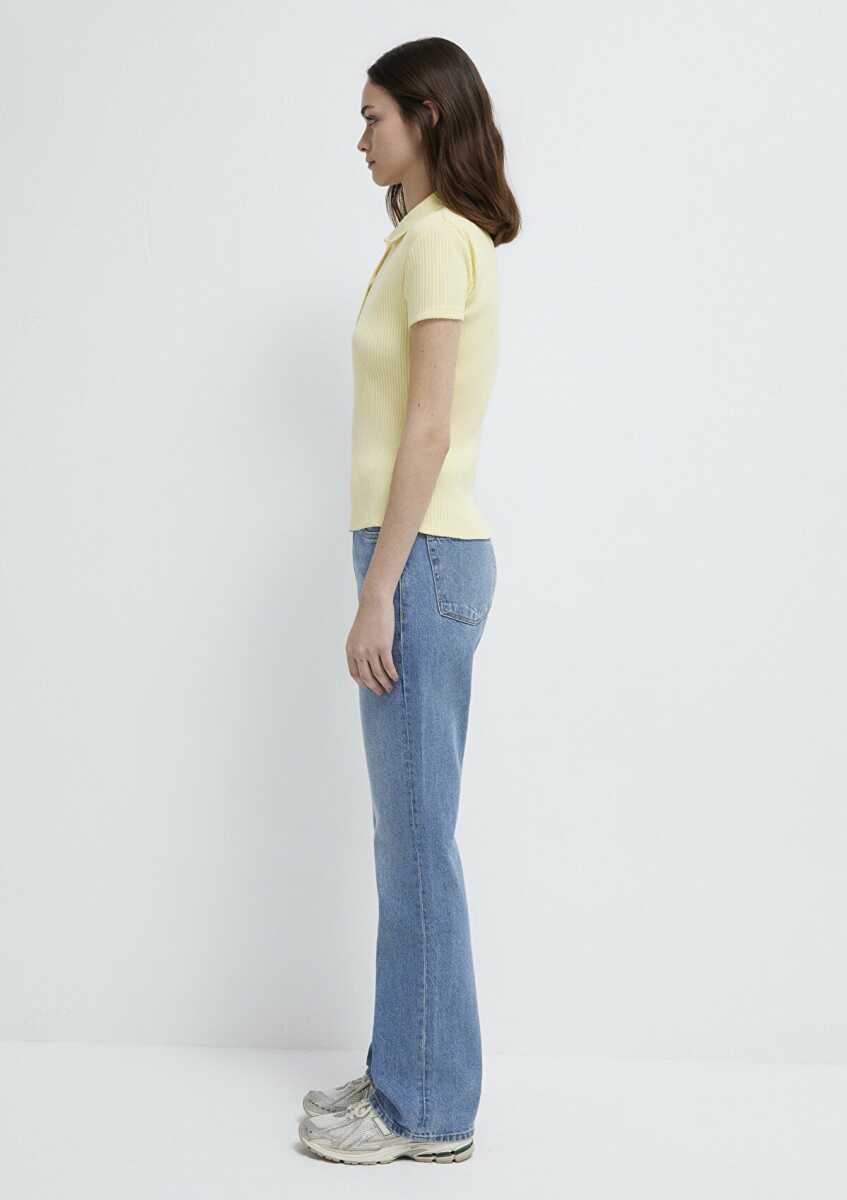 Mavi Sarı Polo Kadın Tişört 1613120-71305 - 4