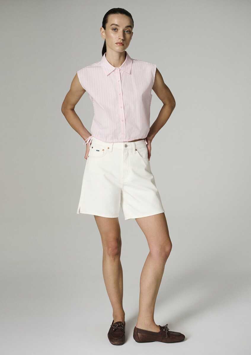 Mavi Siena Classic Kadın Ekru Denim Şort 1421033-A3202