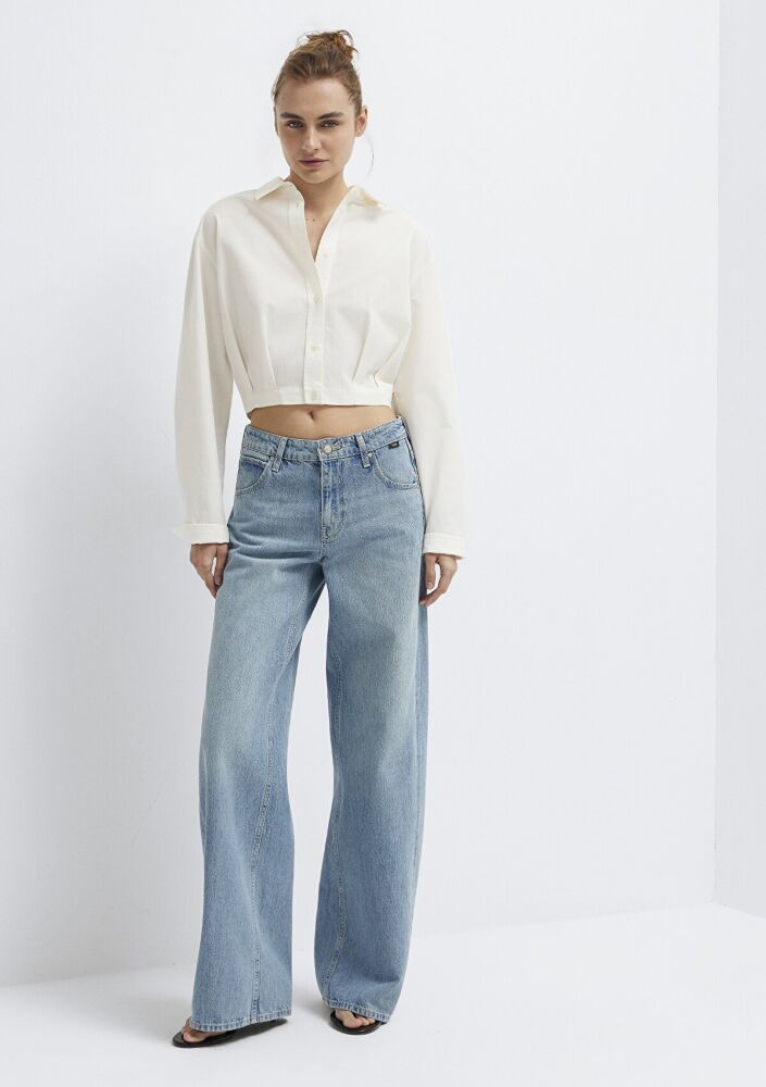 Mavi Siena Iconic Puslu Açık Mavi Wıde Leg Kadın Jean Pantolon 1010763-A3902