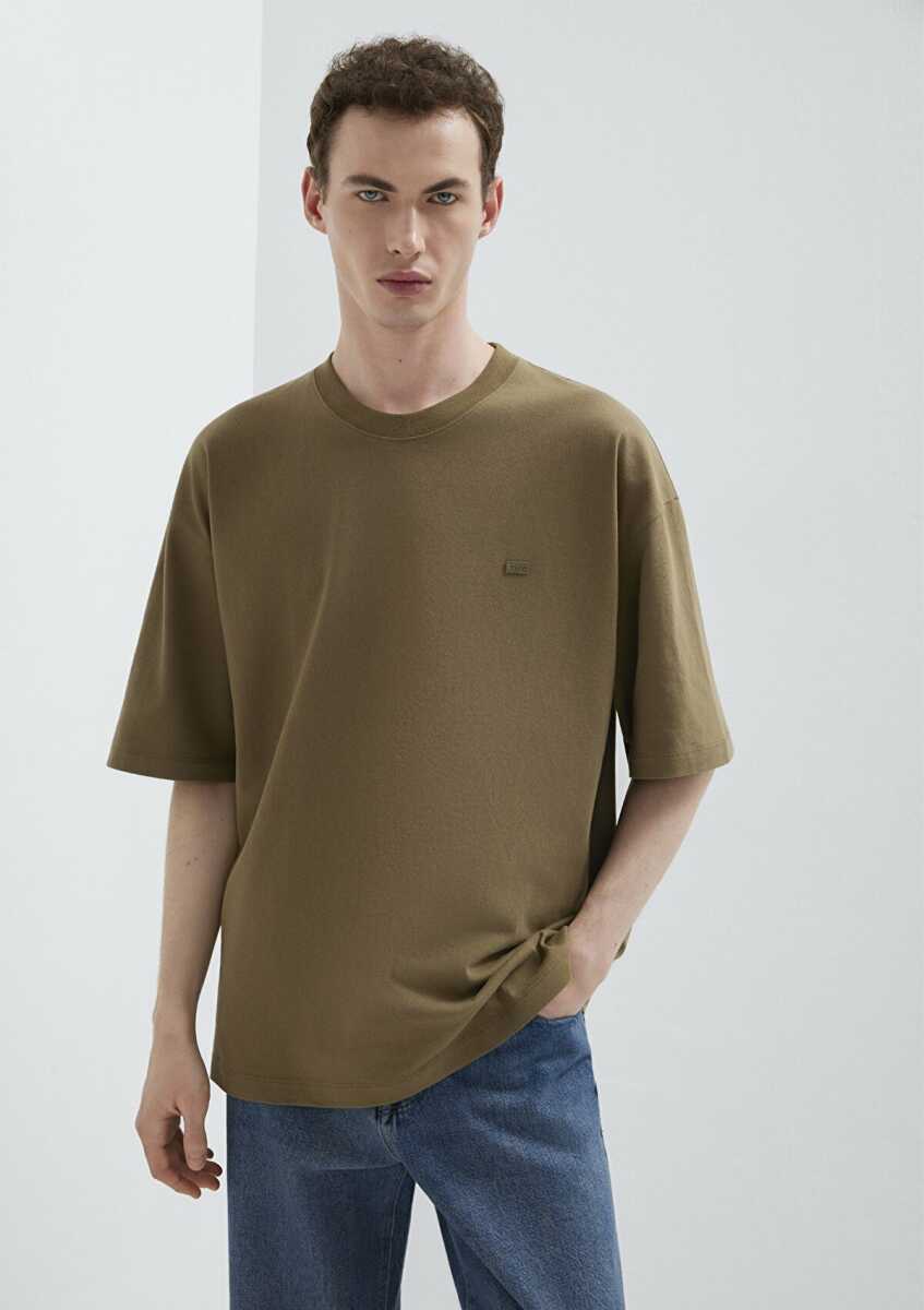 Mavi Silikon Logo Baskılı Yeşil Basic Oversize Erkek Tişört 0613188-71564