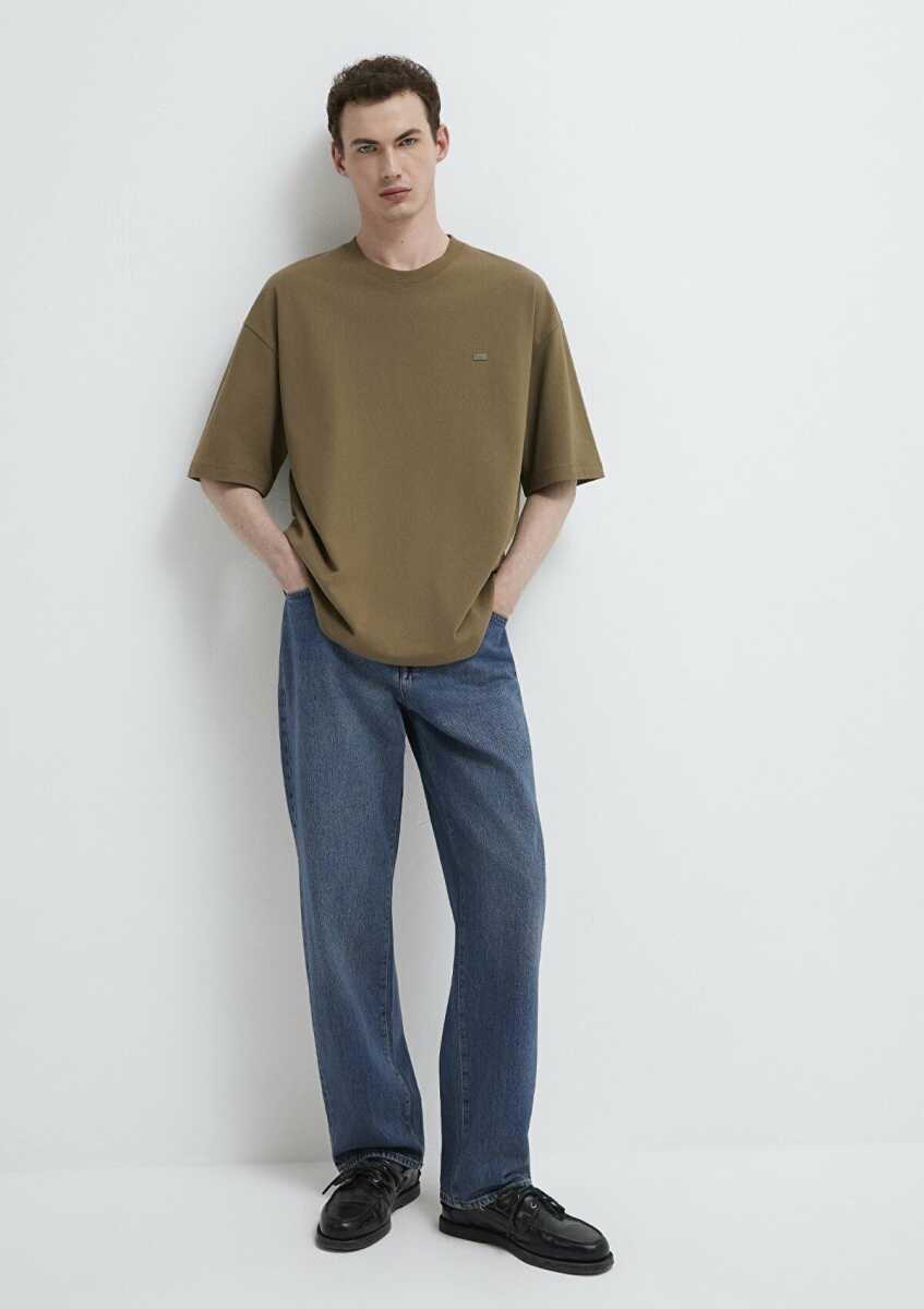 Mavi Silikon Logo Baskılı Yeşil Basic Oversize Erkek Tişört 0613188-71564 (1)