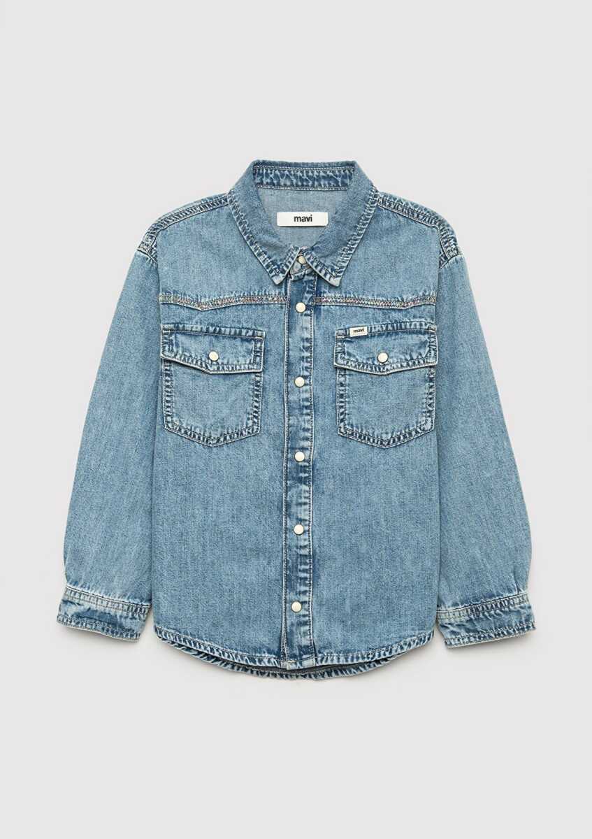 Mavi Sımba Denim Çocuk Jean Gömlek 6217002-A2948