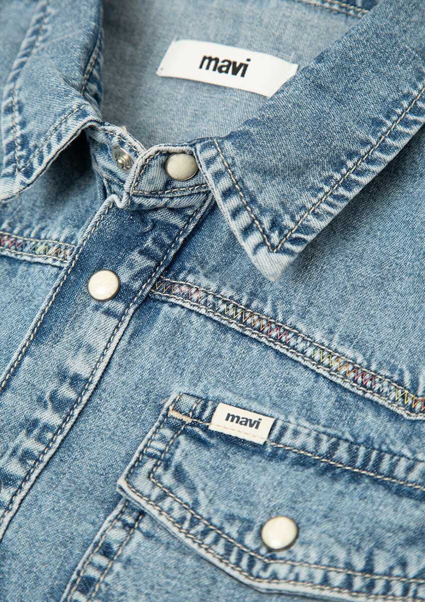 Mavi Sımba Denim Çocuk Jean Gömlek 6217002-A2948 - 3