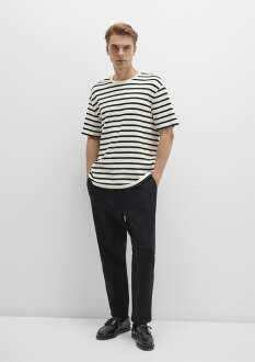 Mavi Siyah Çizgili Erkek Tişört 0612860-900 