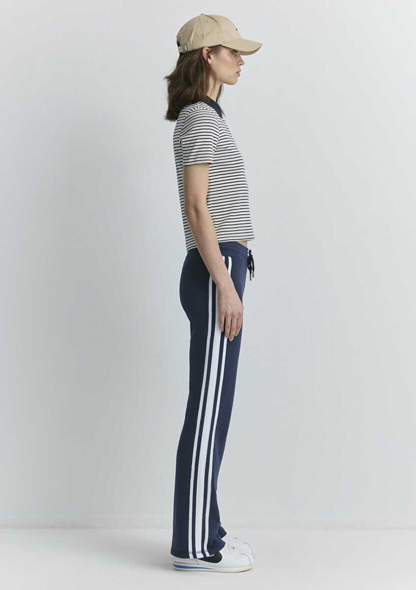 Mavi Siyah Çizgili Kadın Polo Tişört 1613505-86625 - 4