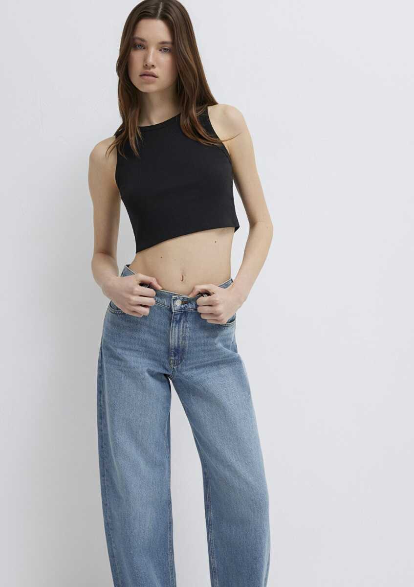 Mavi Siyah Crop Kadın Atlet 1613810-900