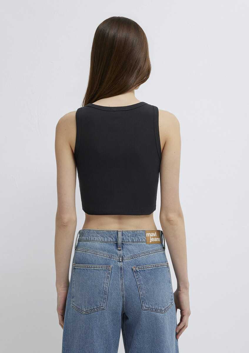 Mavi Siyah Crop Kadın Atlet 1613810-900 - 5