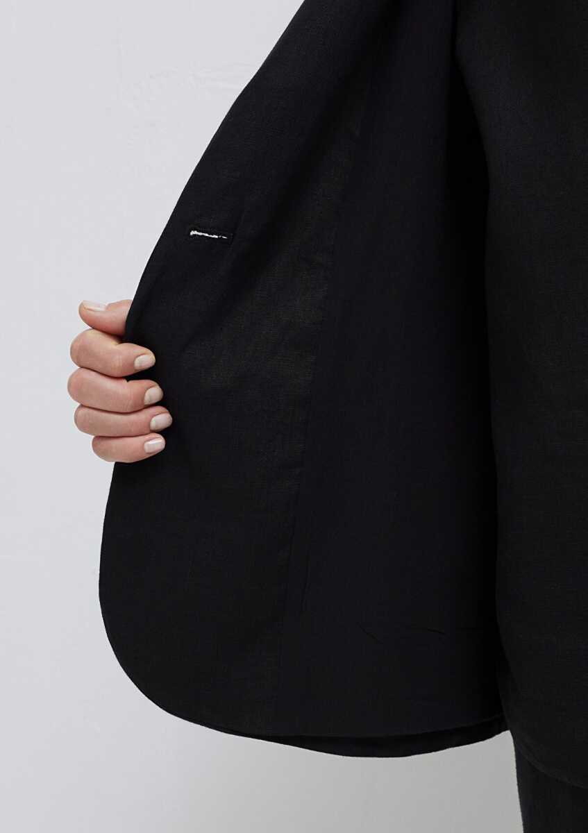 Mavi Siyah Keten Blazer Kadın Ceket 1110850-900 - 8