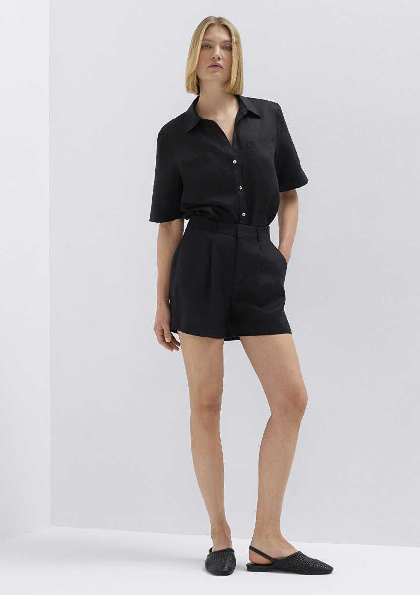 Mavi Siyah Keten Kadın Şort 1410253-900 (1)