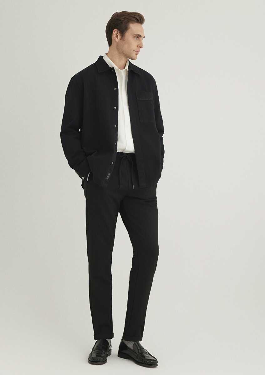 Mavi Siyah Örme Erkek Pantolon 0010460-900 - Mavi