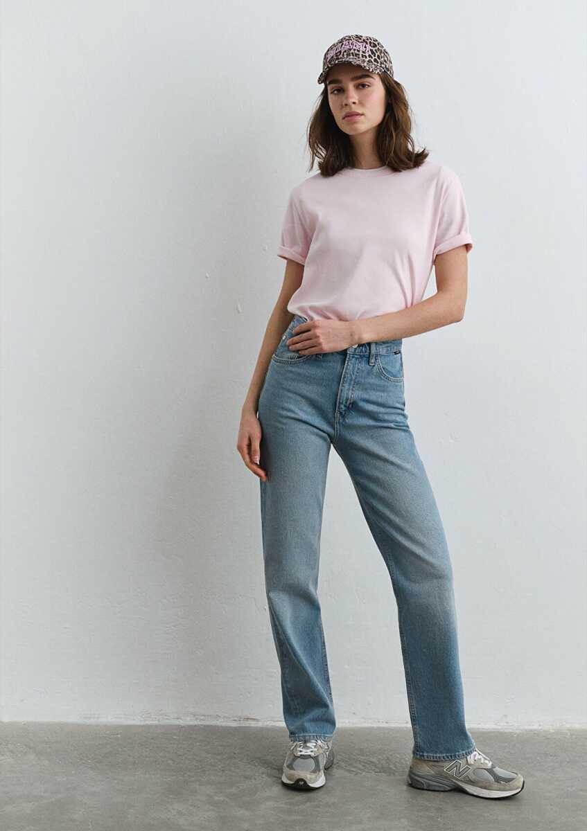 Mavi Sky Classic Denim Açık Mavi Straight Yüksek Bel Düz Paça Kadın Jean Pantolon 1010627-87795 - Mavi