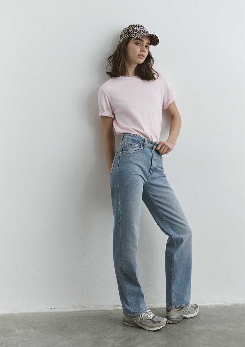 Mavi Sky Classic Denim Açık Mavi Straight Yüksek Bel Düz Paça Kadın Jean Pantolon 1010627-87795 - Mavi (1)