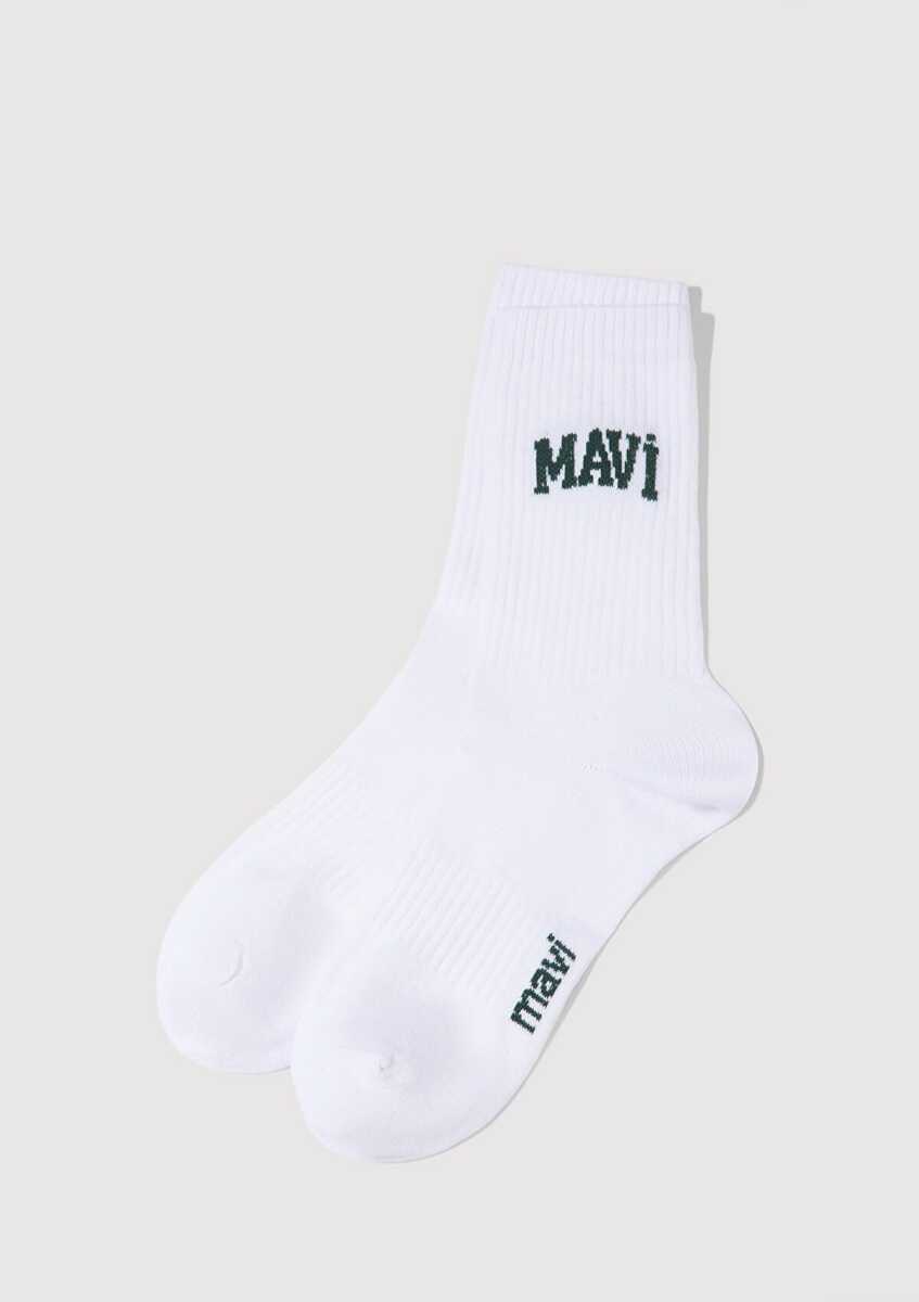 Mavi Soket Beyaz Erkek Çorap 0911160-620 - 1