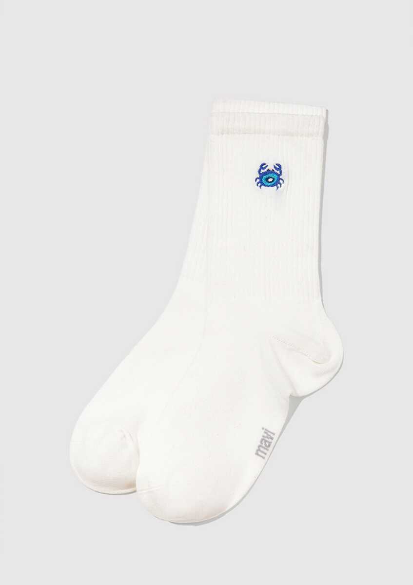 Mavi Soket Beyaz Kadın Çorap 1913232-620