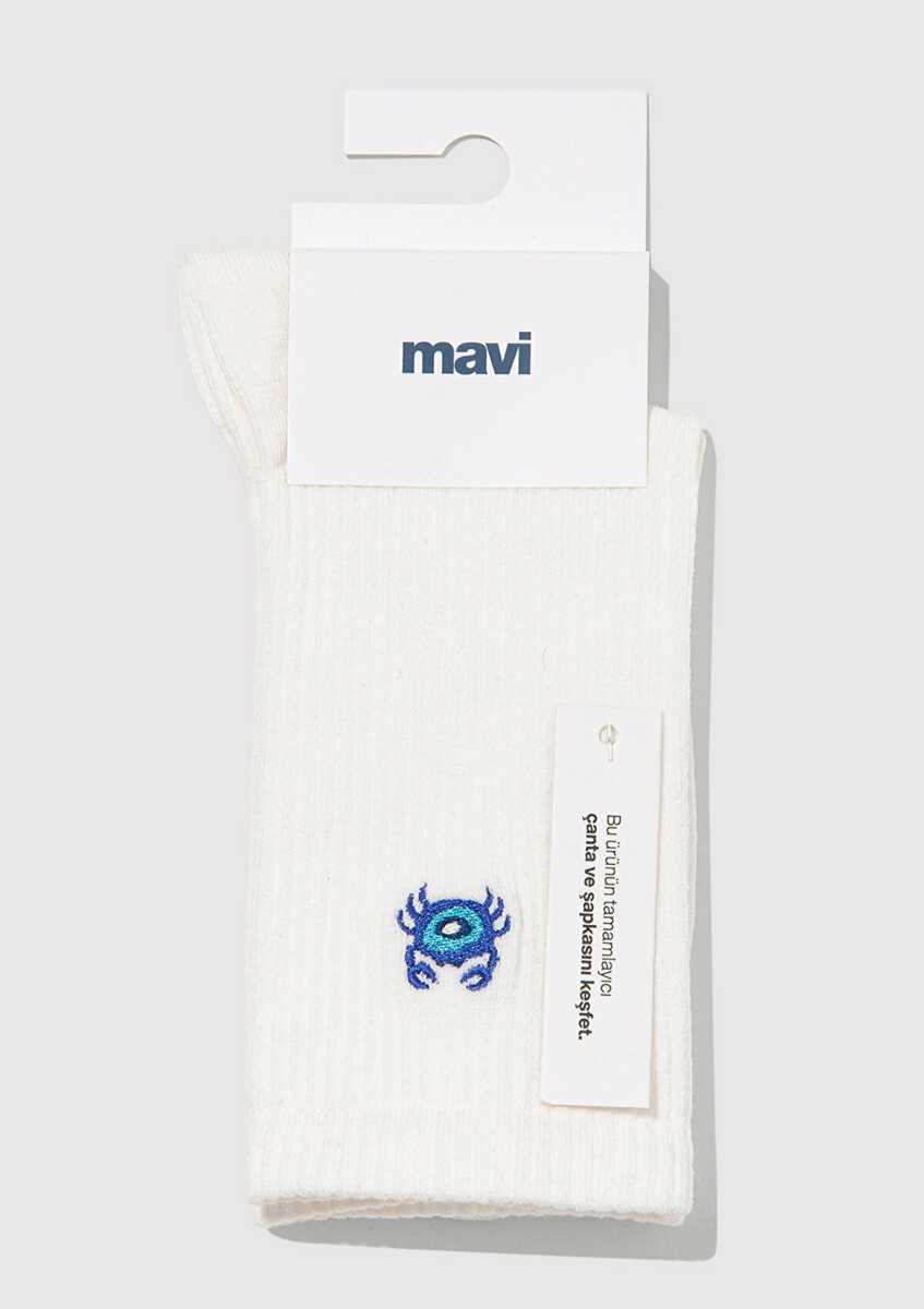 Mavi Soket Beyaz Kadın Çorap 1913232-620 (1)