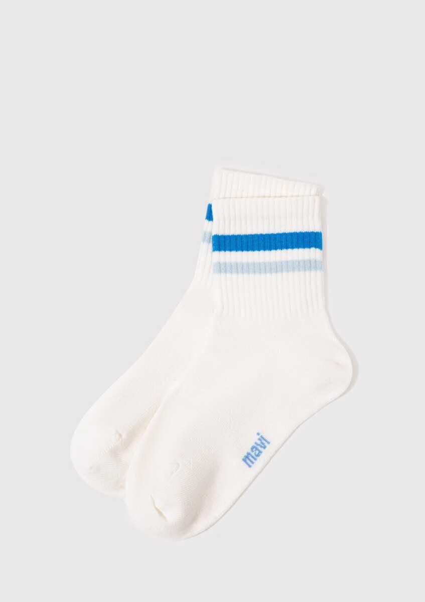 Mavi Soket Beyaz Kadın Çorap 1913237-20843