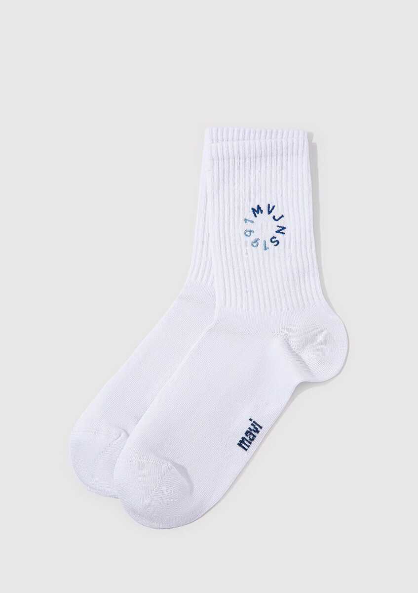 Mavi Soket Beyaz Kadın Çorap 1913259-620 - Mavi