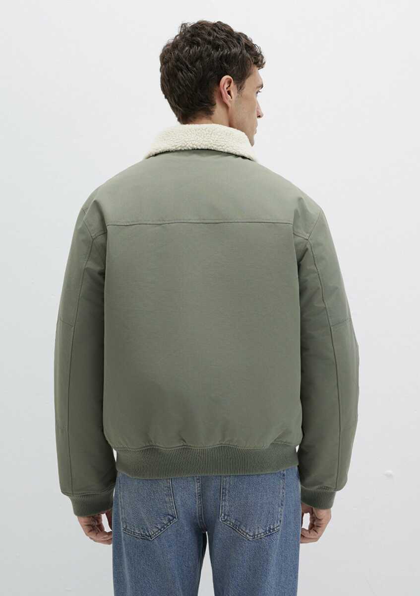 Mavi Suni Kürk Detaylı Loose Fit Haki Erkek Ceket 0110665-80692 - 4