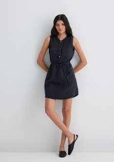 Mavi Suzy Gold Klasik Puslu Siyah Regulat Fit Kadın Jean Elbise 130317-89755 