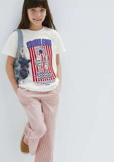 Mavi Swim Fun Baskılı Ekru Loose Fit Çocuk Tişört 7610439-70057