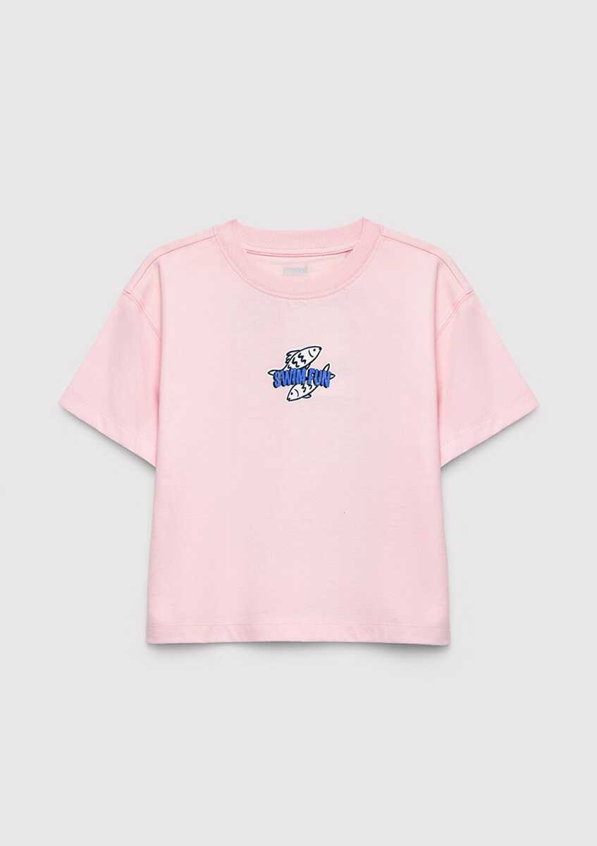 Mavi Swim Fun Baskılı Pembe Loose Fit Çocuk Tişört 7610440-90773