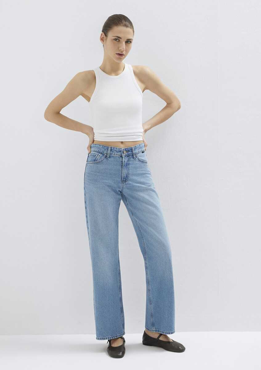 Mavi Taylor Iconic Puslu Açık Mavi Straight Yüksek Bel Kadın Jean Pantolon 1010840-A1563