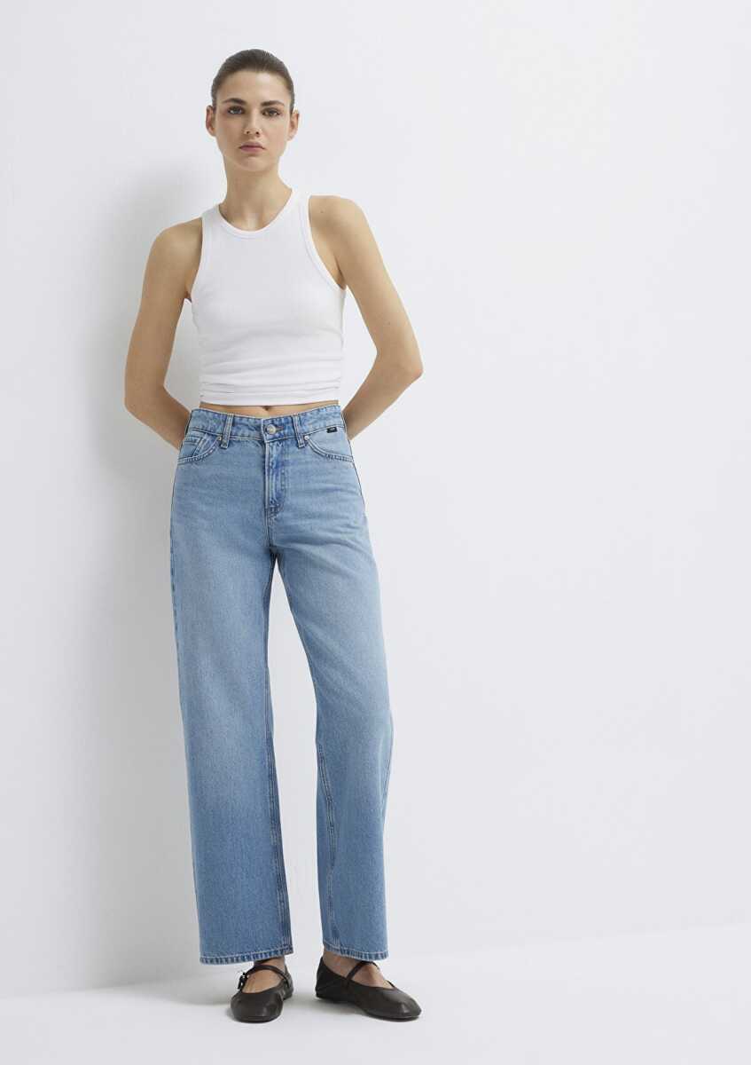 Mavi Taylor Iconic Puslu Açık Mavi Straight Yüksek Bel Kadın Jean Pantolon 1010840-A1563 (1)