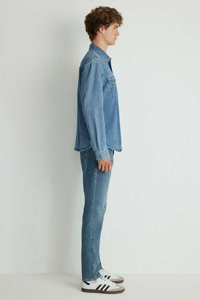 Mavi Ted Mid Blue Denim Erkek Jean Gömlek 0210909-87933 - 5