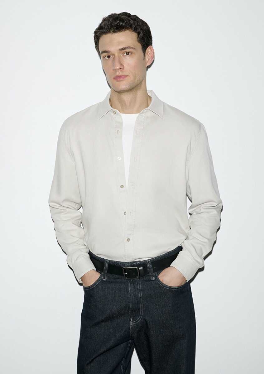 Mavi Tencel Bej Erkek Gömlek 0210818-70134