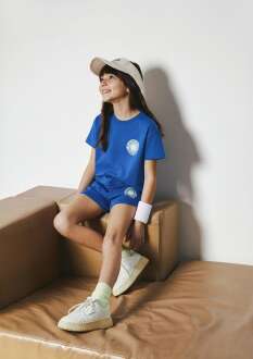 Mavi Tenis Baskılı Lacivert Loose Fit Çocuk Tişört 7610395-91448 