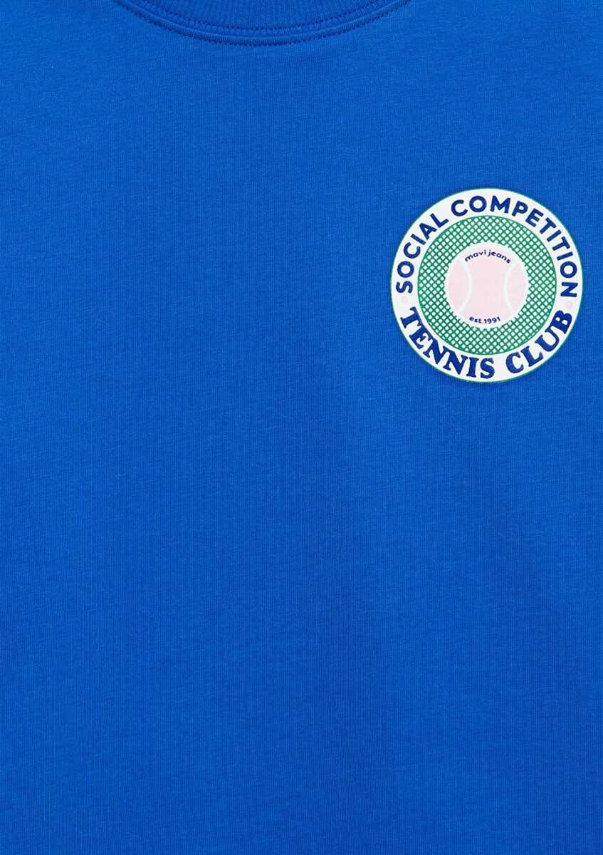 Mavi Tenis Baskılı Lacivert Loose Fit Çocuk Tişört 7610395-91448 - 4